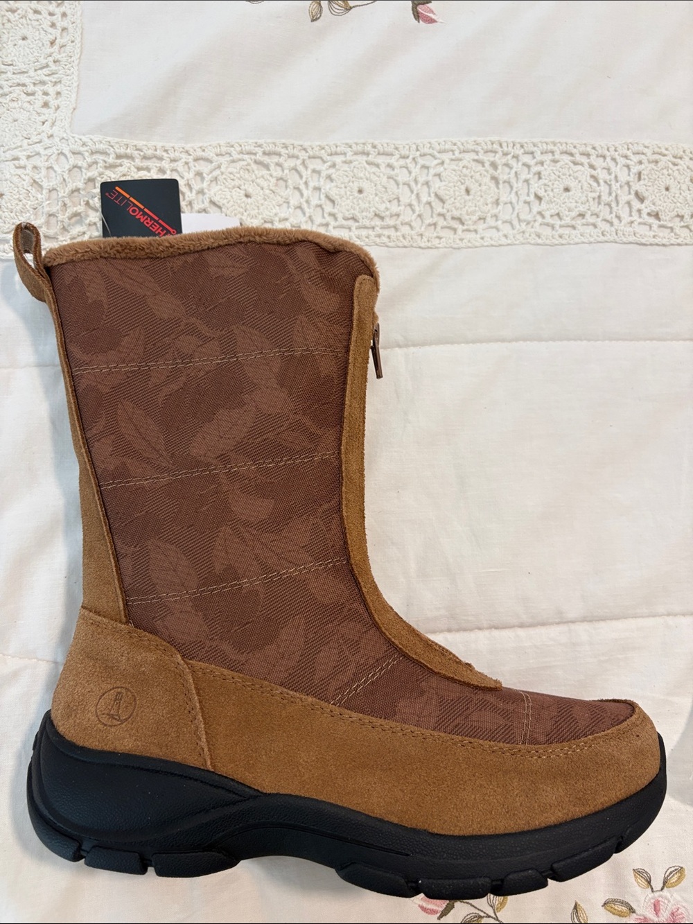 Women’s Brown Suede Winter Boot - Mid-Calf Warm Lined Style